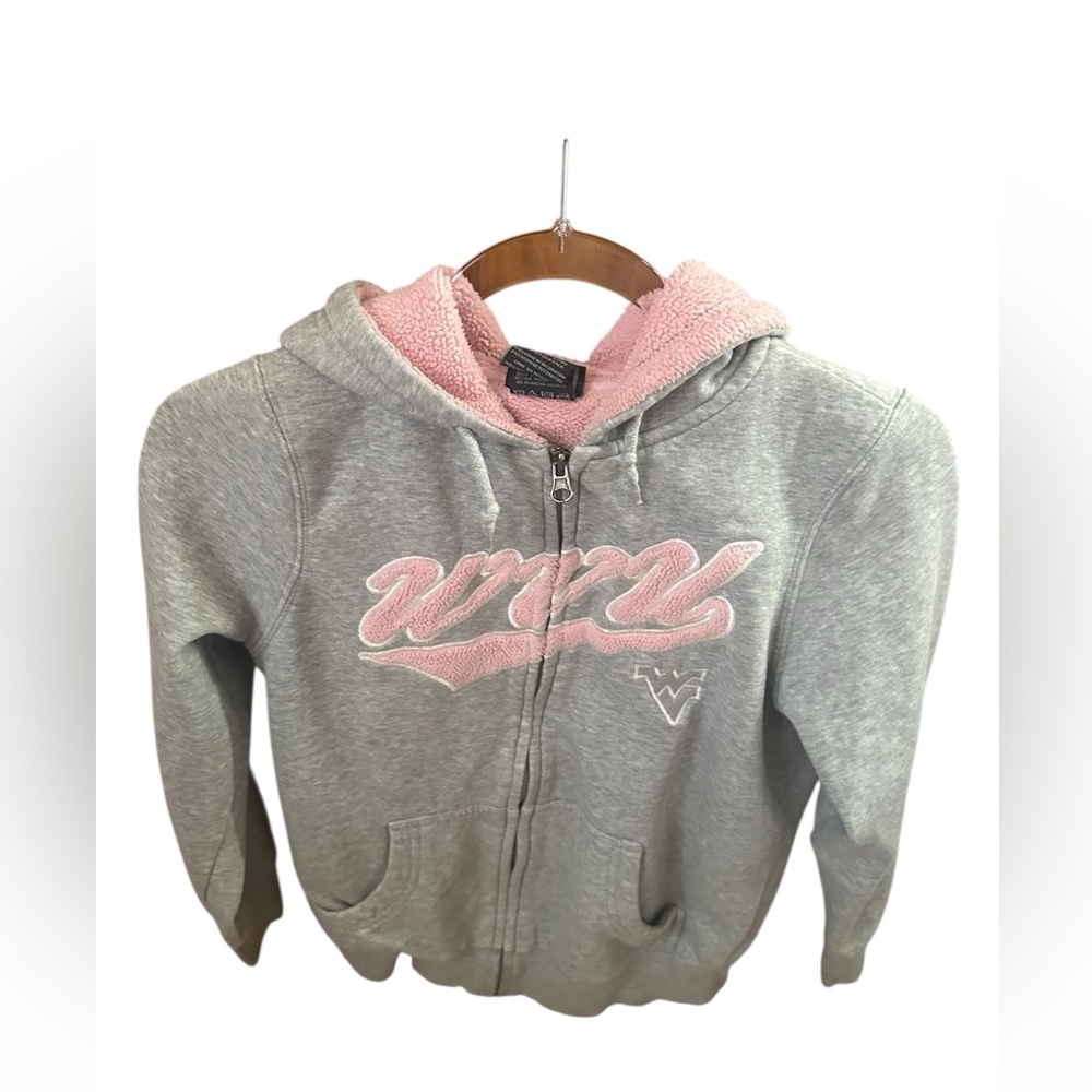 Pro Edge Women’s Gray and Pink WVU Sweatshirt Jacket